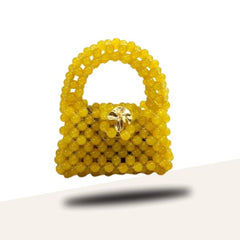 Cute Yellow Beaded Mini Bag