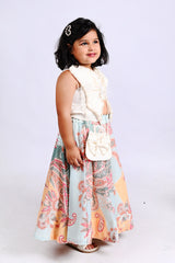 Hand Embroidered Butterfly Top And Sequins Work Lehenga With Bag