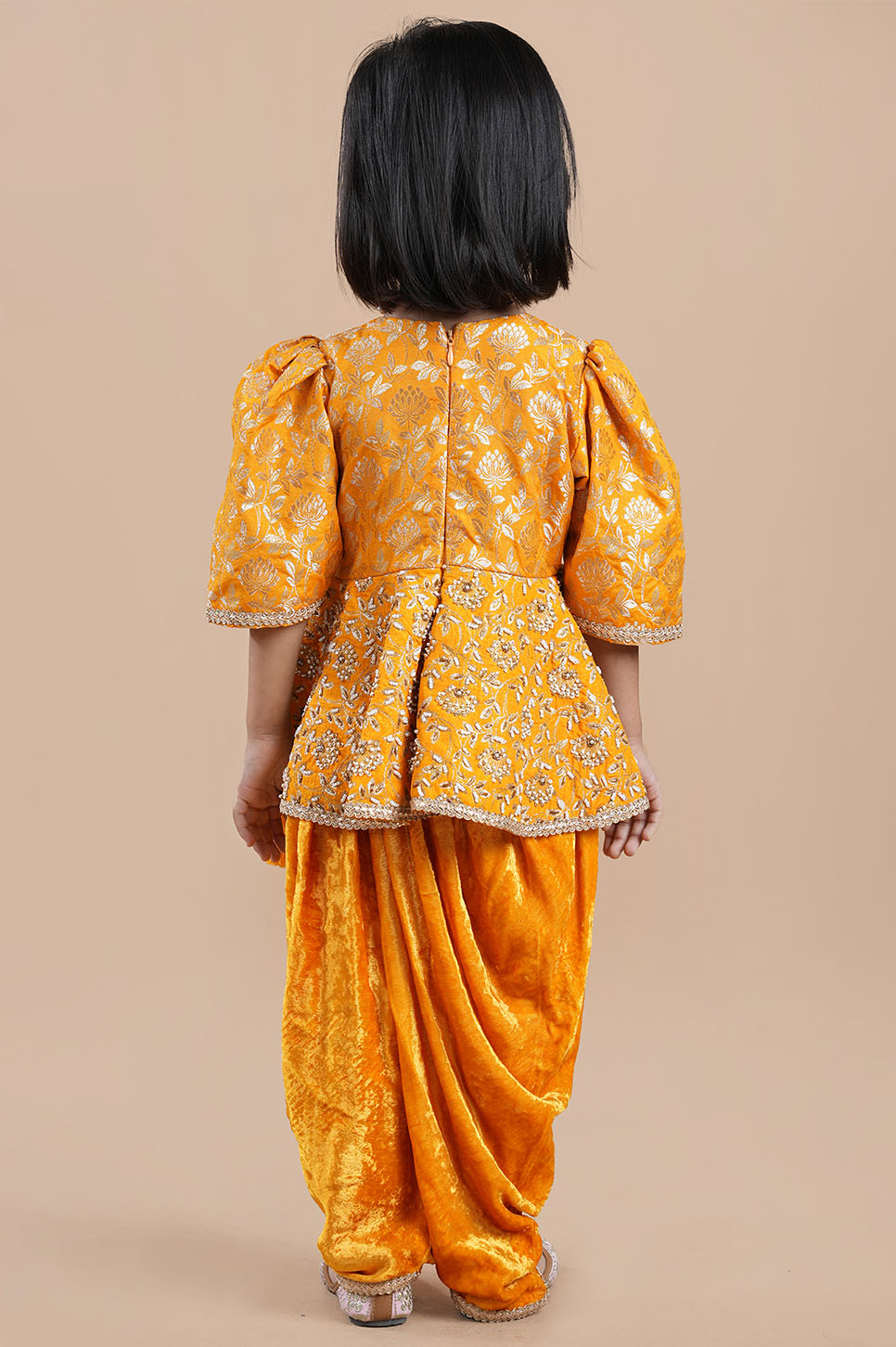 Hand embellish Peplum dhoti set