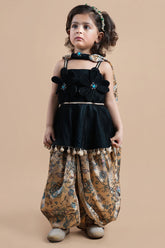 Petal perfection Peplum dhoti set with dupatta