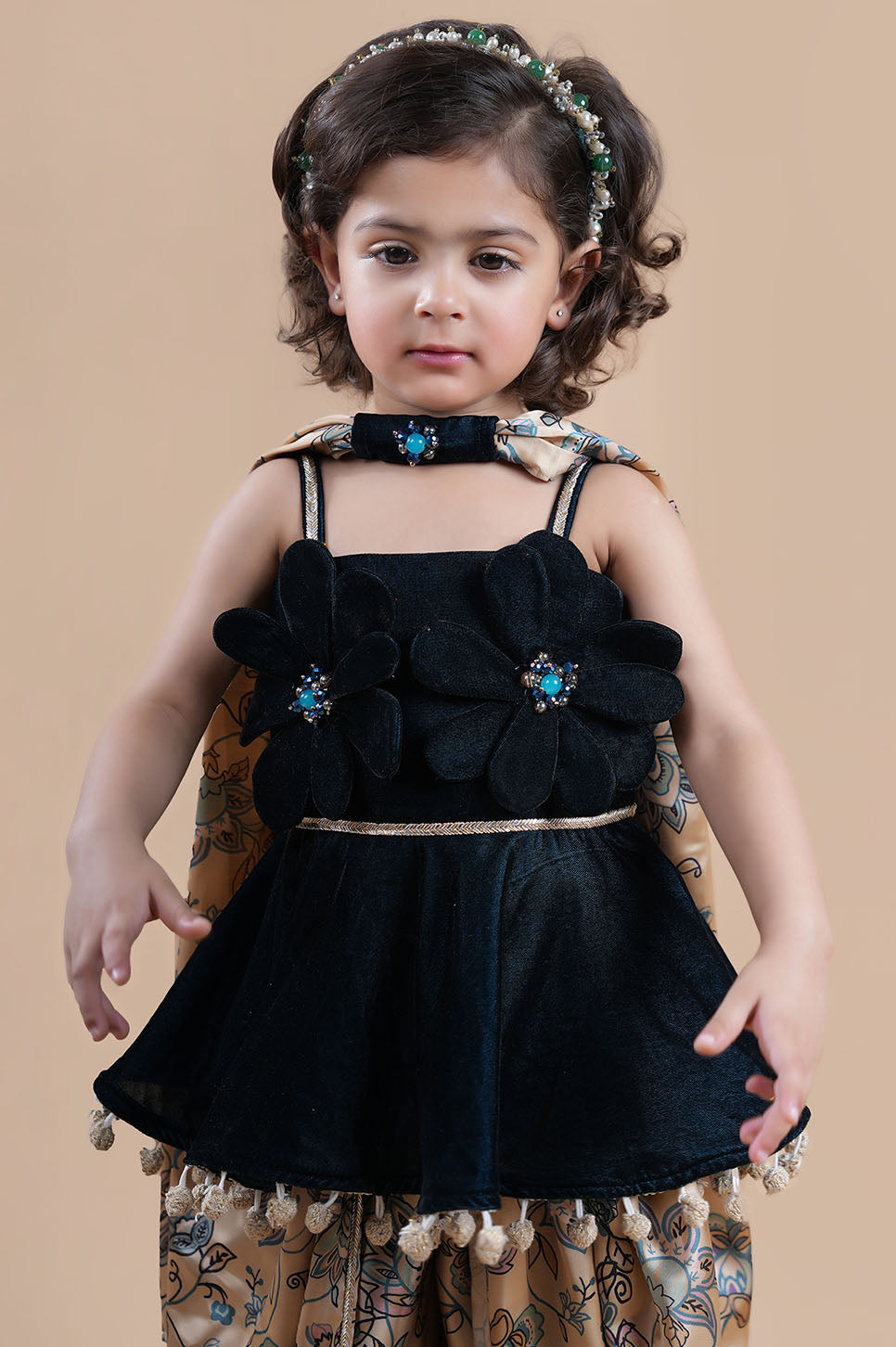 Petal perfection Peplum dhoti set with dupatta