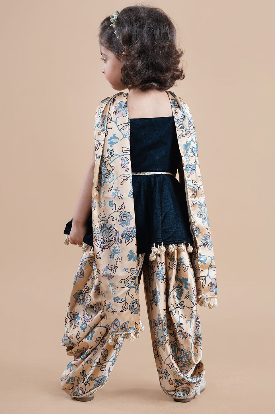 Petal perfection Peplum dhoti set with dupatta