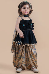 Petal perfection Peplum dhoti set with dupatta