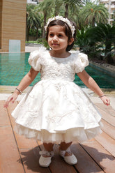 Hand embroidered white dress