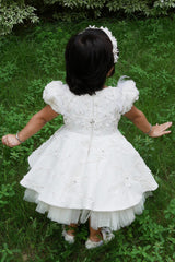 Hand embroidered white dress