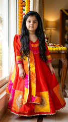 Zardozi work multicolour anarkali with beutiful dupatta