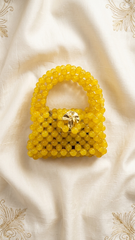 Cute Yellow Beaded Mini Bag