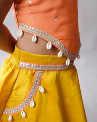 Orange and Yellow lehnga