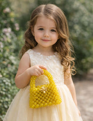 Cute Yellow Beaded Mini Bag