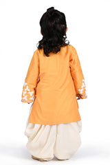 Hand embordered yellow kurta and dhoti