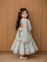 mint green anarkali