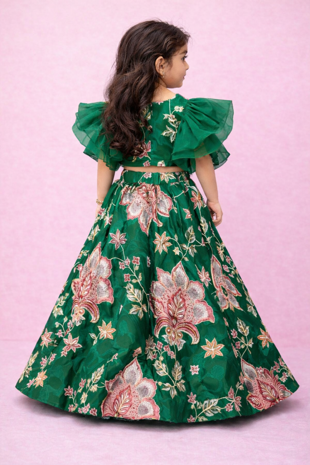 “Grace in Green — Perfect Festive Look for Little Princesses”