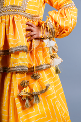 Yellow Layered Lehenga Set