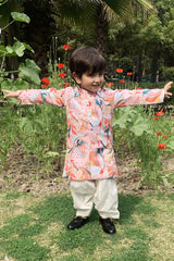 Beutiful leaf print kurta with Churidar