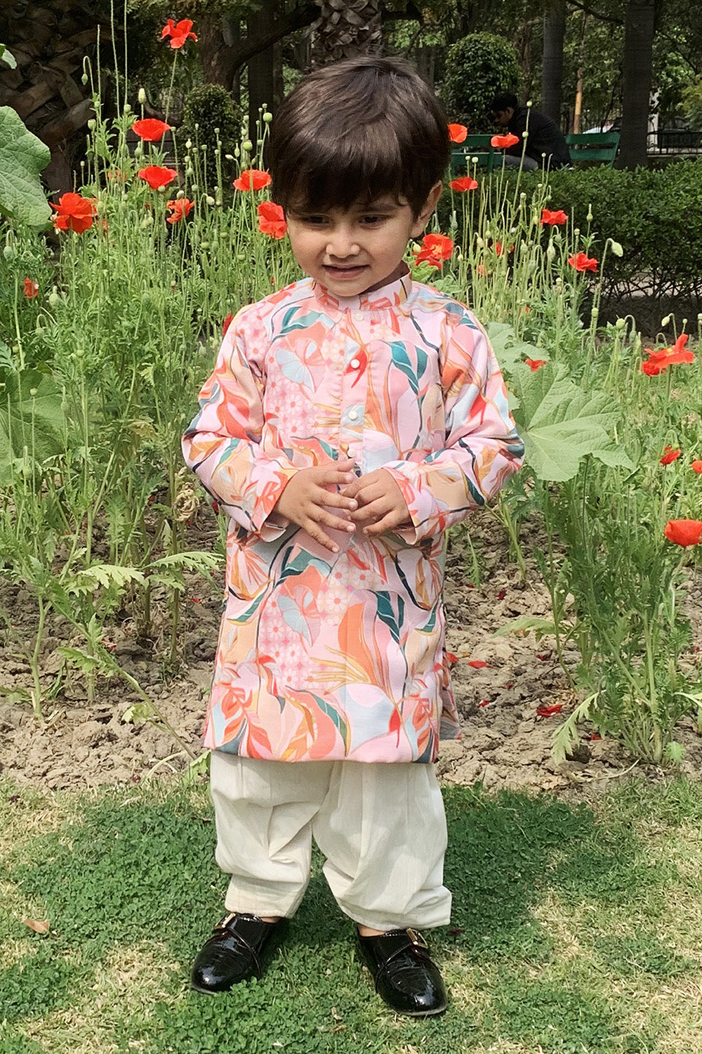 Beutiful leaf print kurta with Churidar