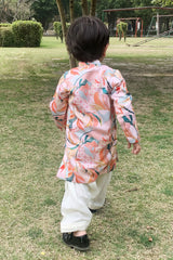 Beutiful leaf print kurta with Churidar