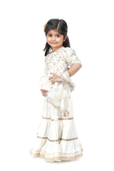 White embelished peplum and sharara