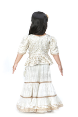 White embelished peplum and sharara