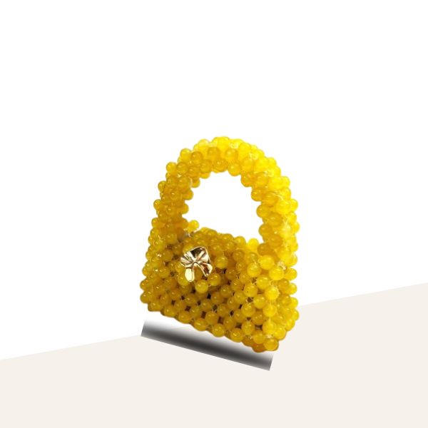 Cute Yellow Beaded Mini Bag
