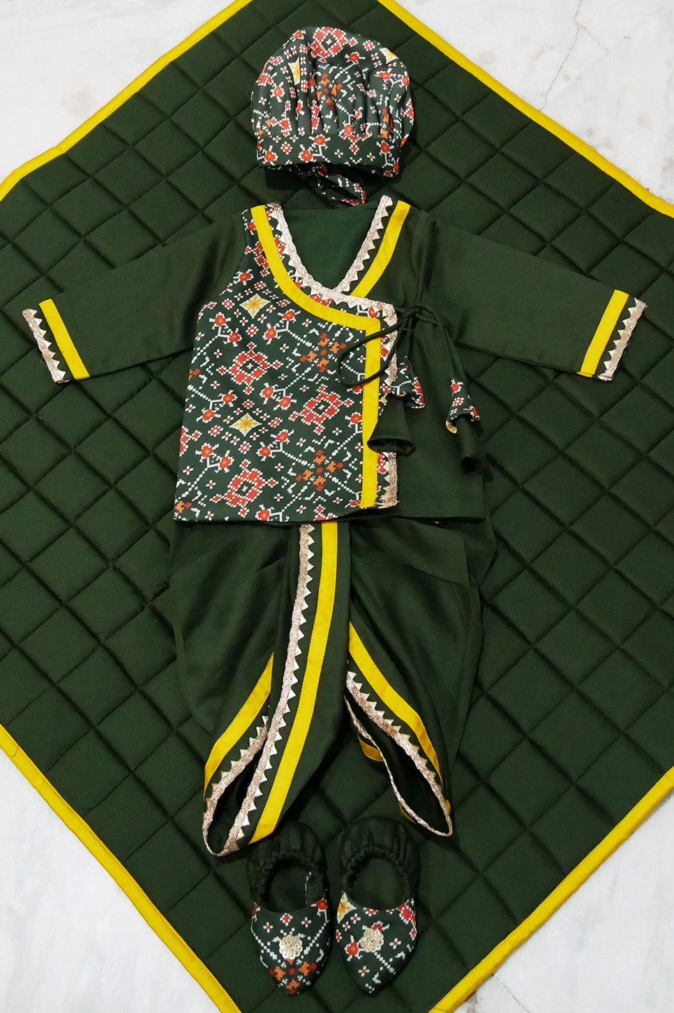 Green jamna set for boy