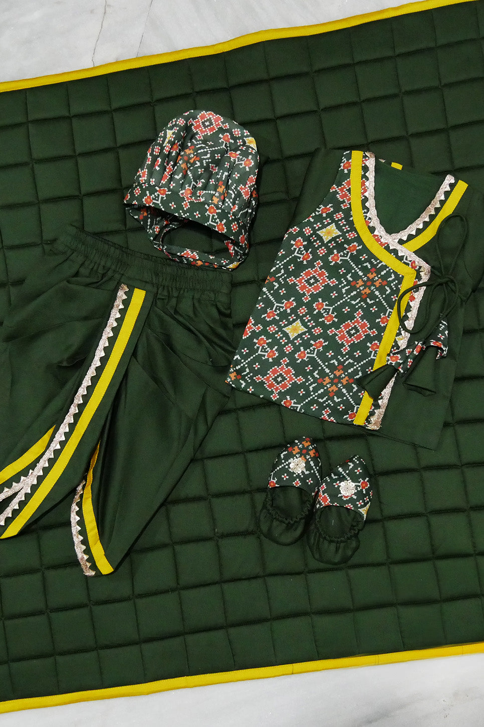 Green jamna set for boy