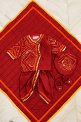 Red jamna set for boy