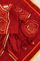 Red jamna set for boy