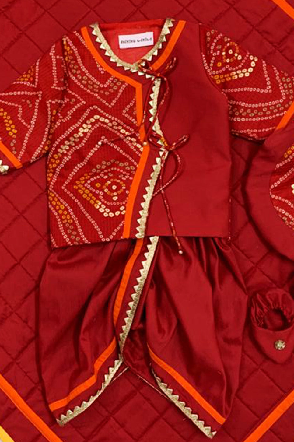 Red jamna set for boy