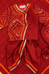 Red jamna set for boy