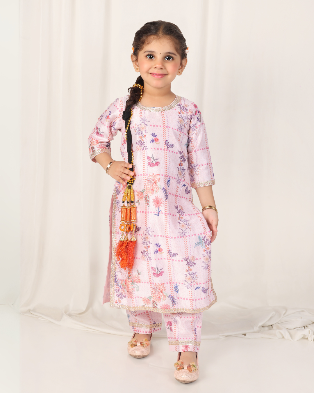 Aqua Floral Zari Work Punjabi Suit Set