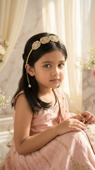 Artificial White Stones And Beads Work String Hair Band