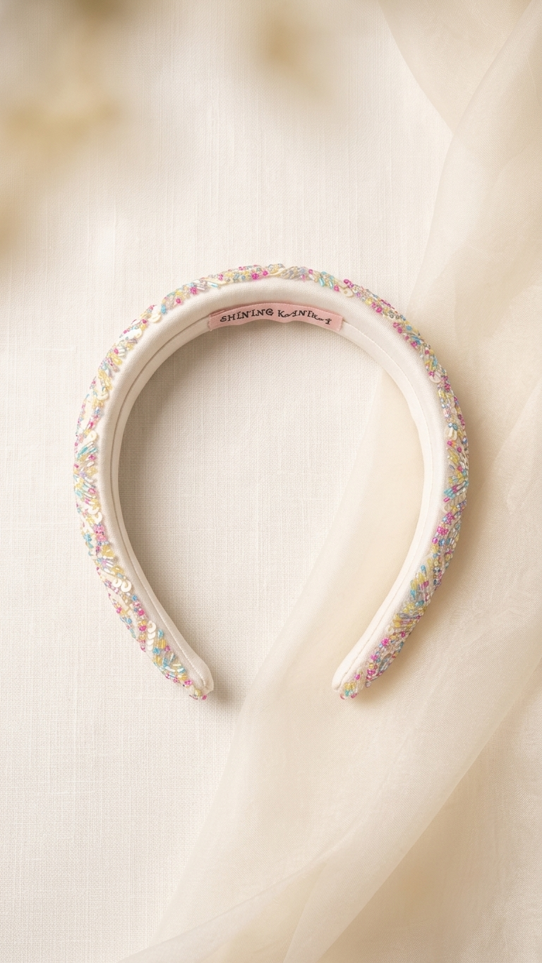 Multi color beads scalp design work hair band