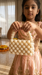 Handmade Pearl Bead Bag for Kids | Premium Mini Occasion Purse