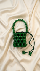 Green Beaded Mini Bag for Kids | Cute Handbag for Girls