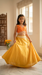 Orange and Yellow lehnga