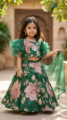 “Grace in Green — Perfect Festive Look for Little Princesses”