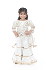 White embelished peplum and sharara